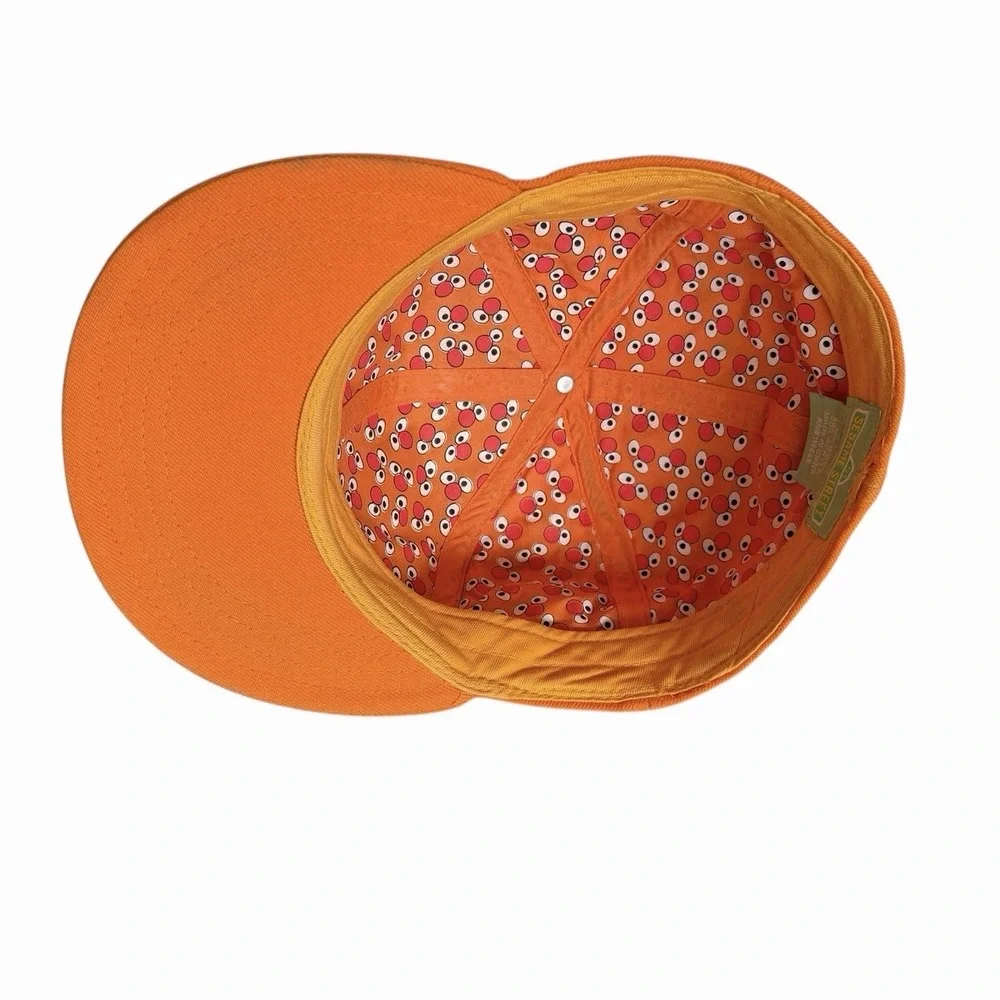 Vintage Sesame‎ Street Ernie Hat Fitted Size 7 1/2 Orange Embroidered Wool Blend